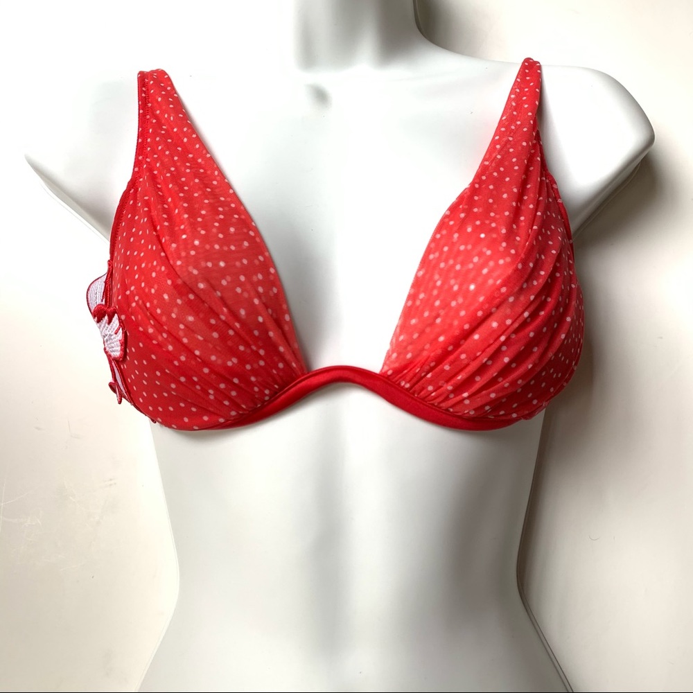 Victoria's Secret "Very Sexy" Bra Red White Polka